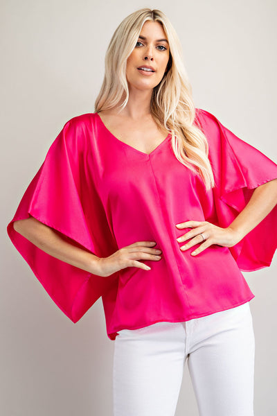 talk of the town top | hot pink