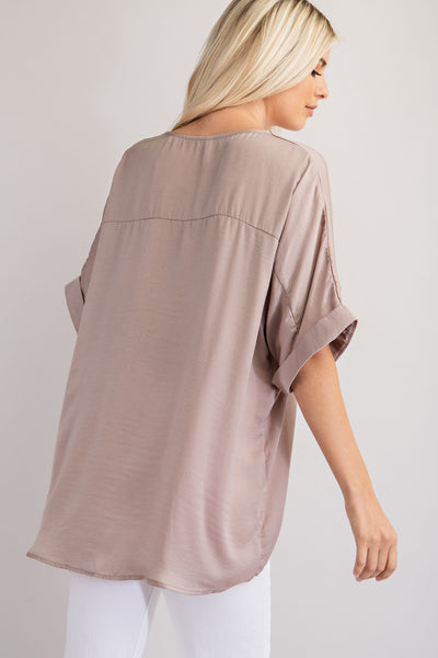 happiest here hi-low top | taupe