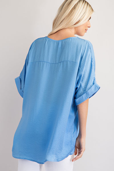 happiest here hi-low top | blue