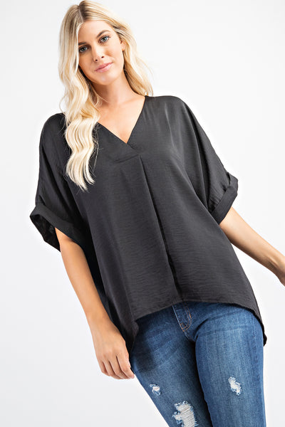 happiest here hi-low top | black