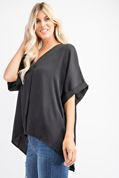 happiest here hi-low top | black