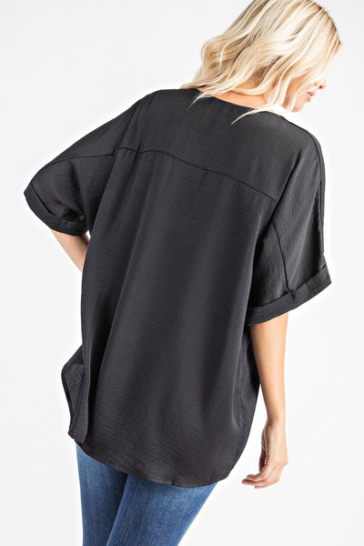 happiest here hi-low top | black