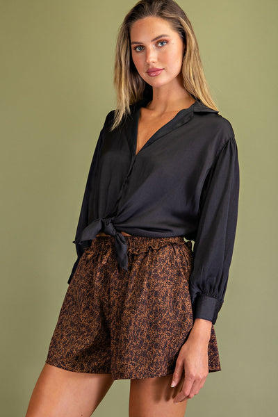 take on the night button down top | black