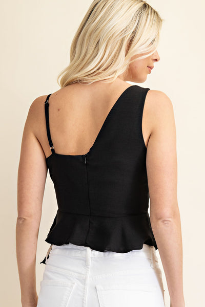 maybe some day peplum top | black