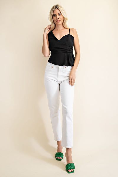 maybe some day peplum top | black