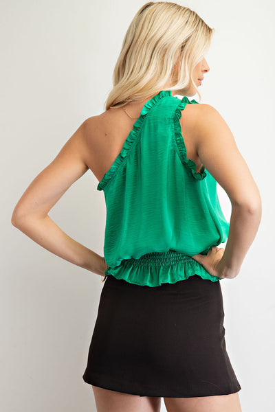 easily impressed one shoulder top | kelly green