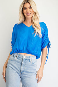 heart in hand top | royal blue