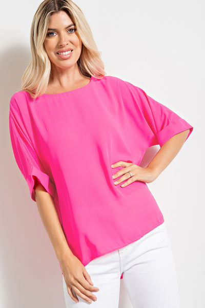 inner radiance dolman sleeve top | hot pink
