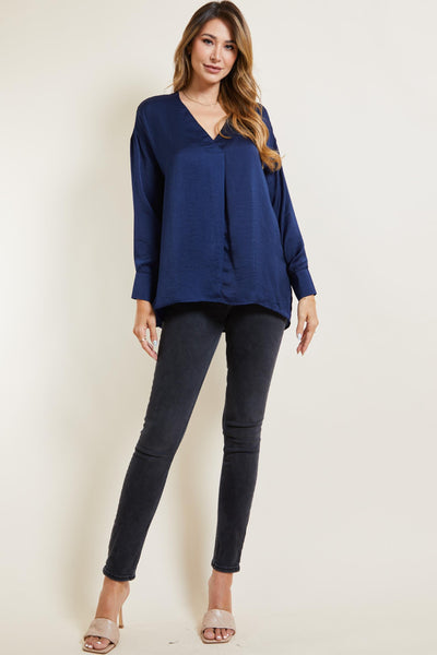 toast on the town top | navy
