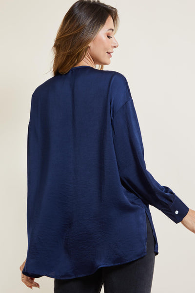 toast on the town top | navy