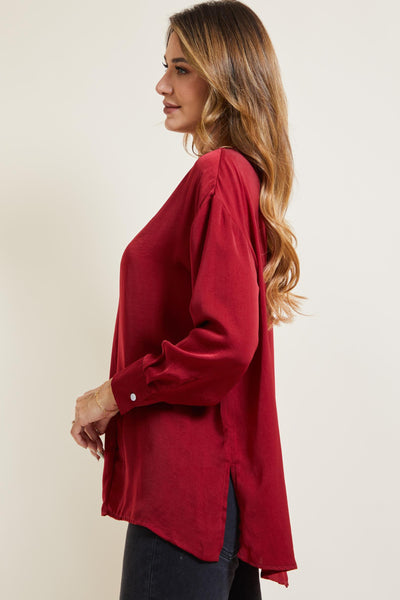 toast on the town top | burgundy