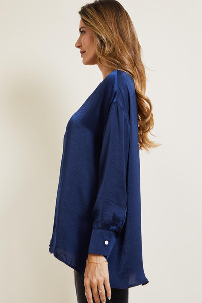 toast on the town top | navy