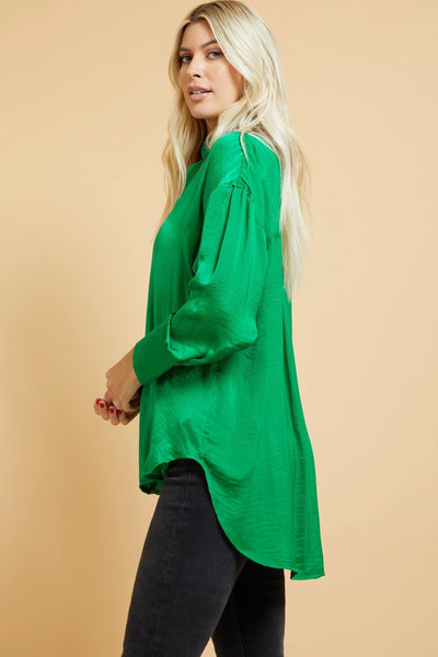 elevated sophistication button up | green