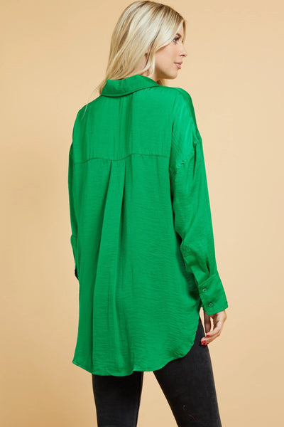 elevated sophistication button up | green