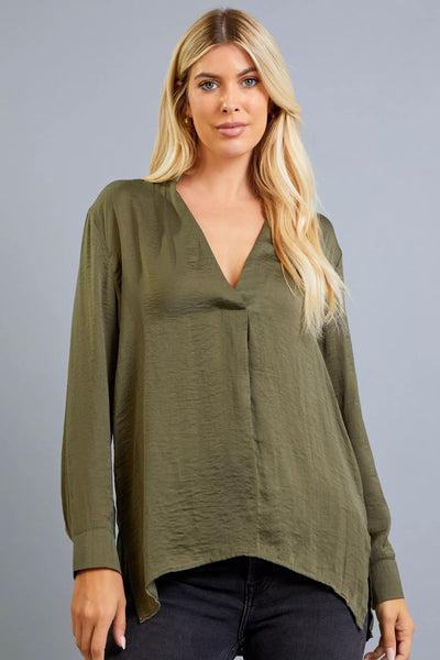 no hesitation satin top | olive