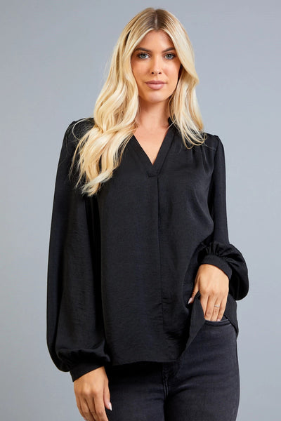 positive energy satin top | black
