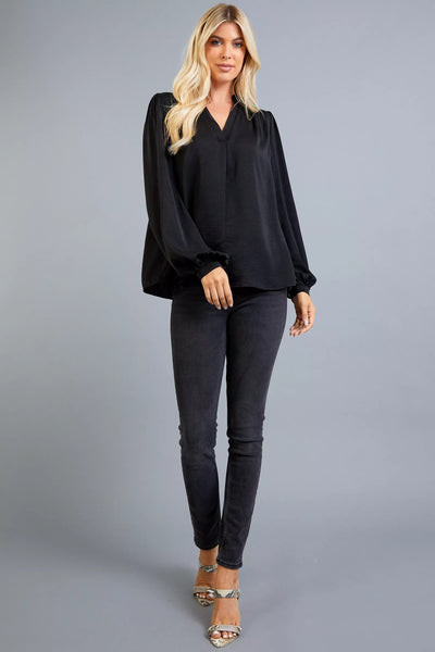 positive energy satin top | black
