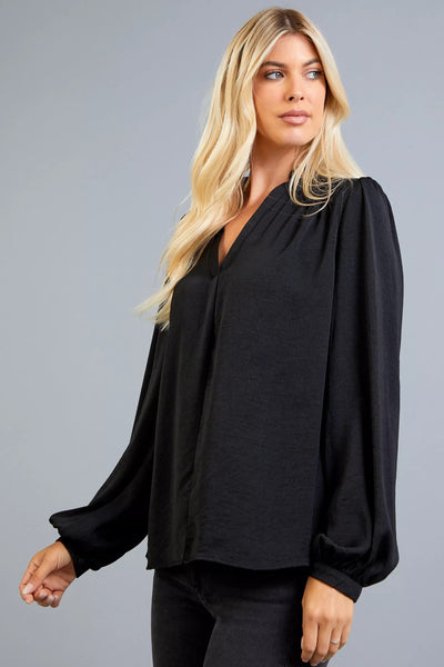 positive energy satin top | black