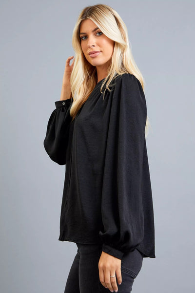 positive energy satin top | black
