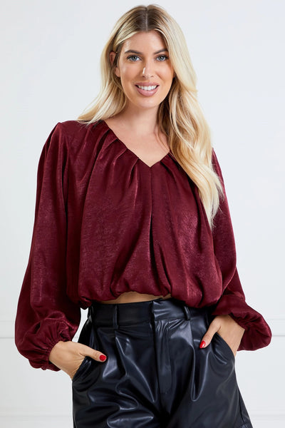hear the applause pleated top | wine