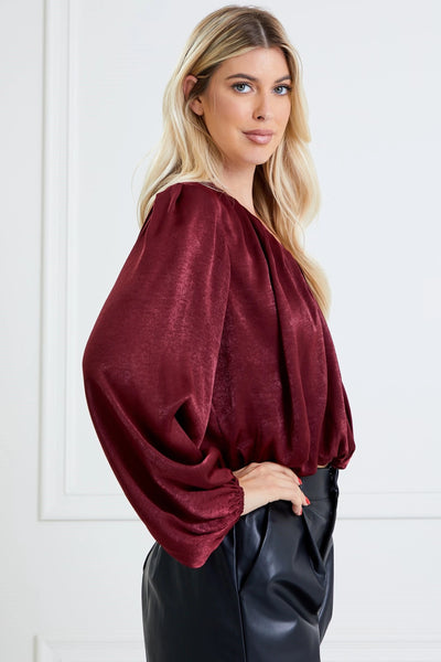 hear the applause pleated top | wine