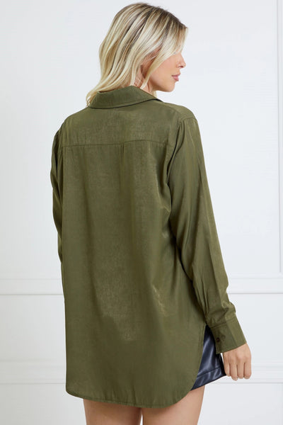 banking on it button up top | olive