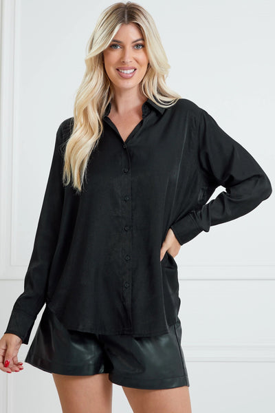 banking on it button up top | black