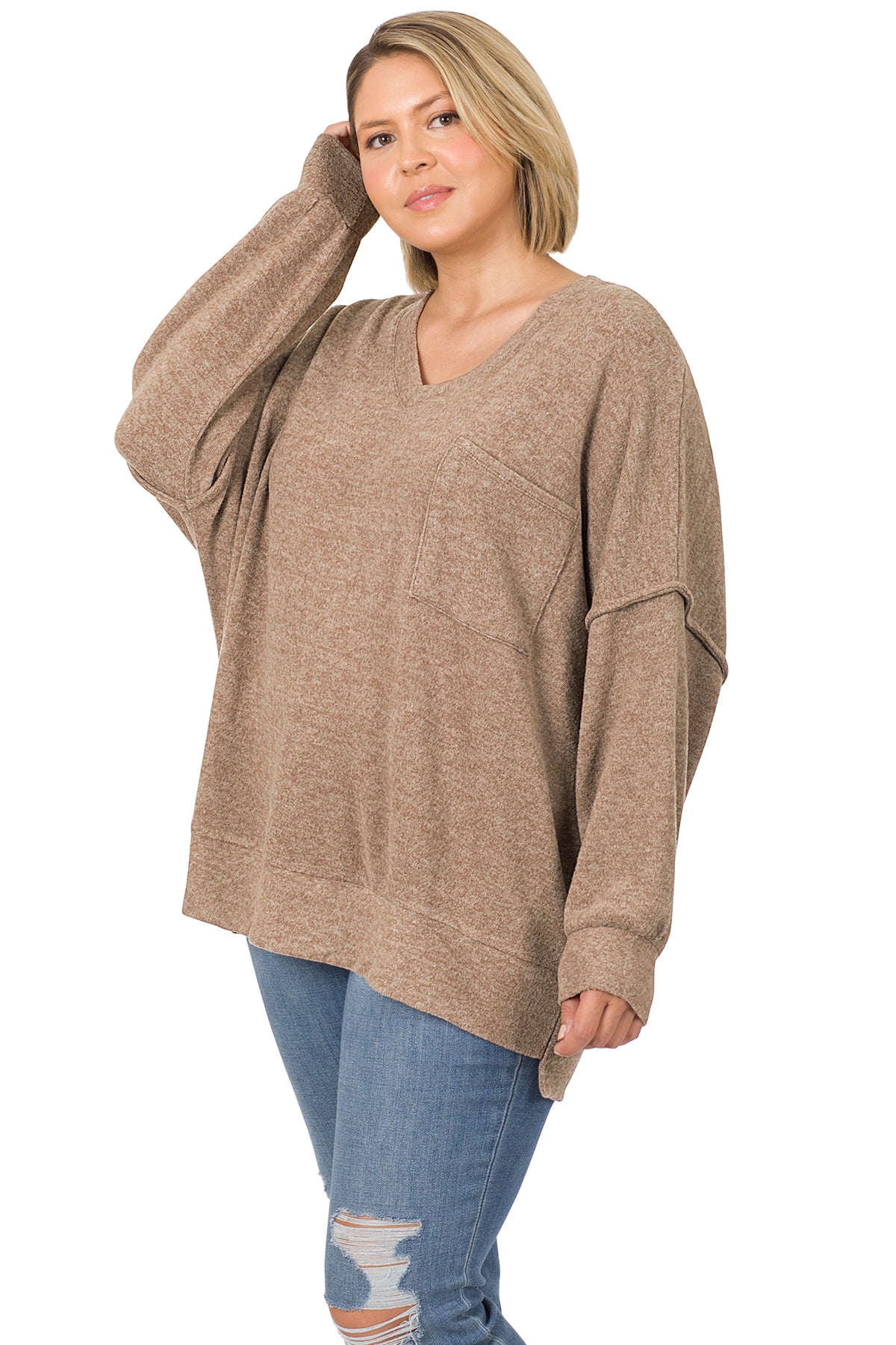 utmost comfort lightweight sweater | mocha