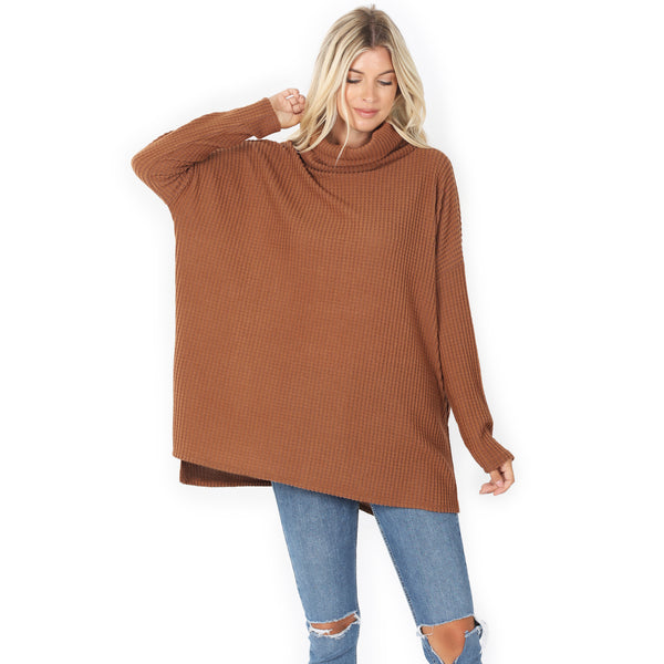 unfazed ultra soft cowl neck thermal | deep camel