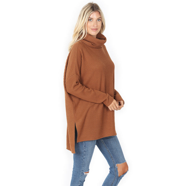 unfazed ultra soft cowl neck thermal | deep camel
