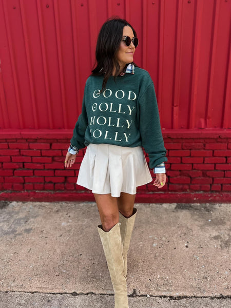 good golly fleece sweatshirt | hunter green