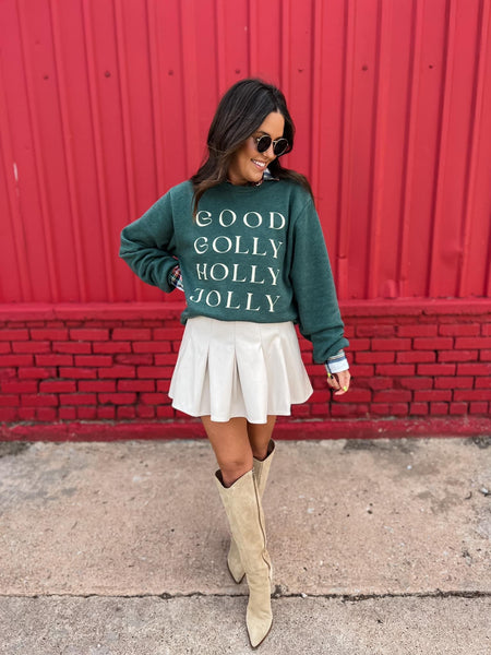 good golly fleece sweatshirt | hunter green