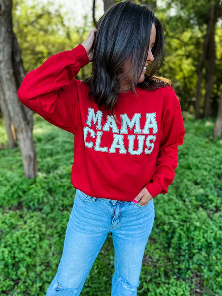 mama claus sweatshirt | red