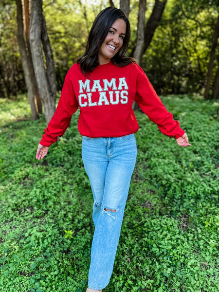 mama claus sweatshirt | red