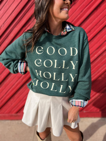 good golly fleece sweatshirt | hunter green