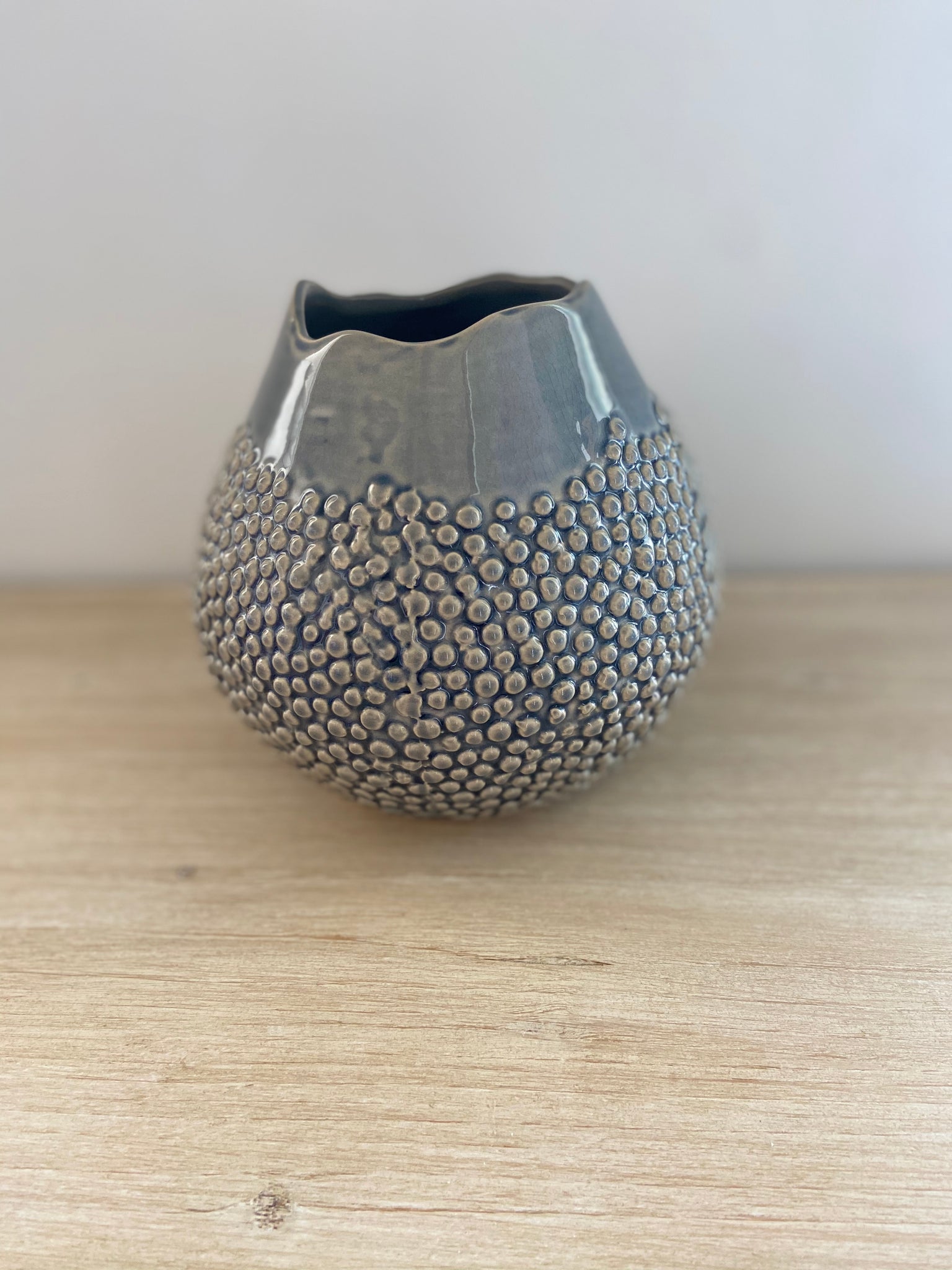 7” textured vase | slate