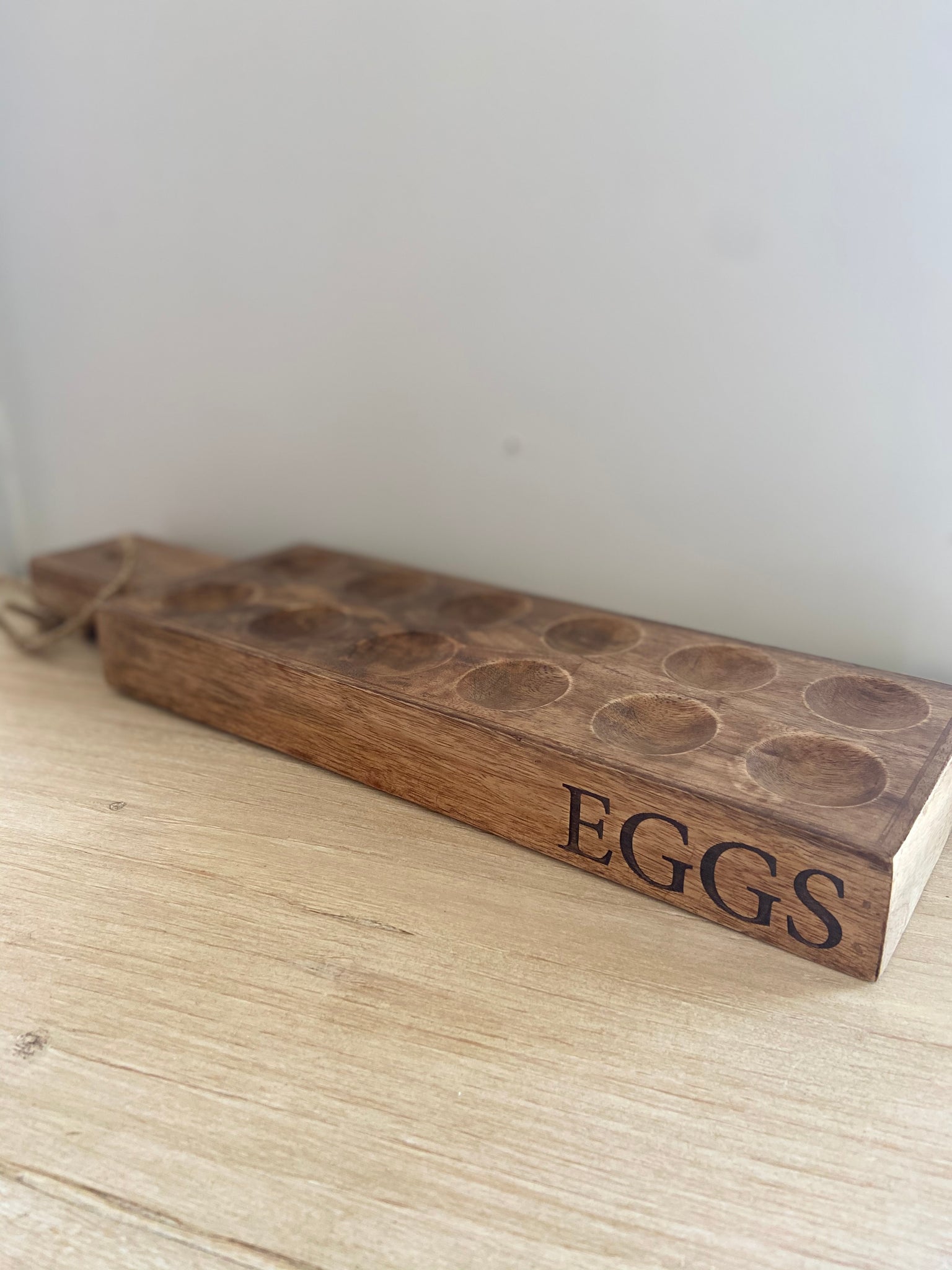 deviled egg tray | natural wood