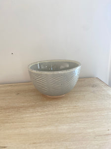 debossed stoneware bowl | grey