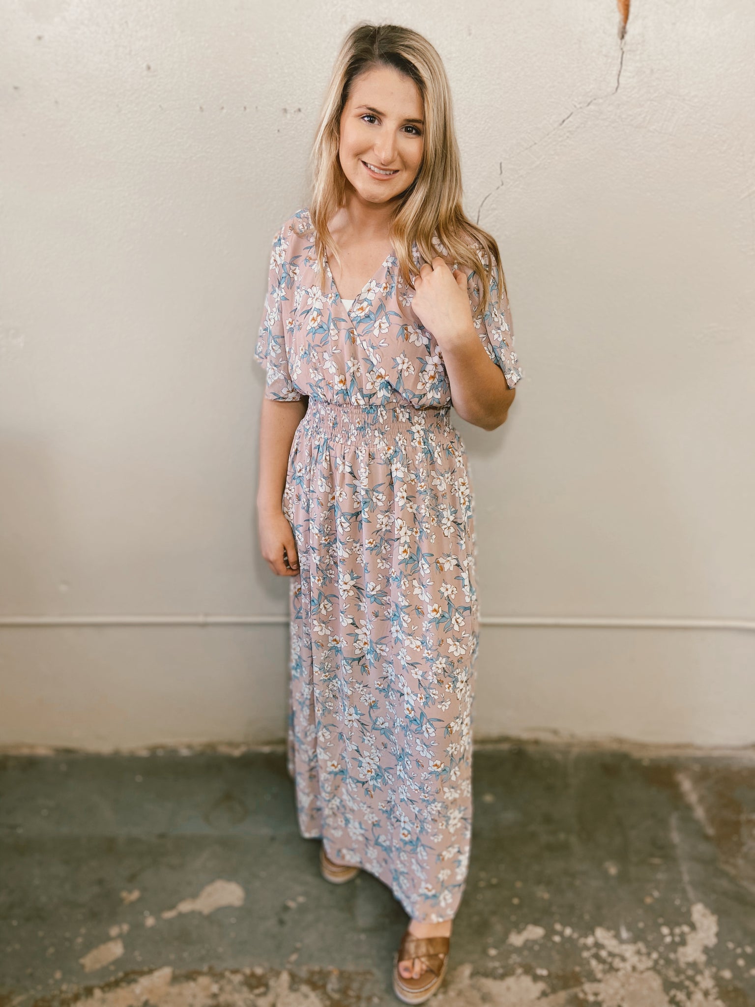 FLORAL DREAMS SMOCKED MAXI