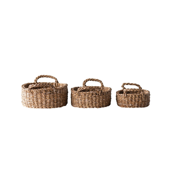 hand-woven seagrass baskets | set of 3