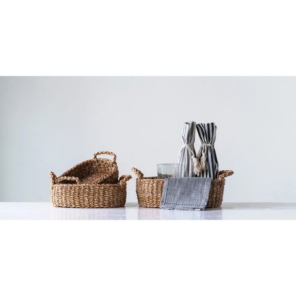 hand-woven seagrass baskets | set of 3