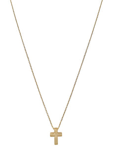 cross pendant necklace | matte gold