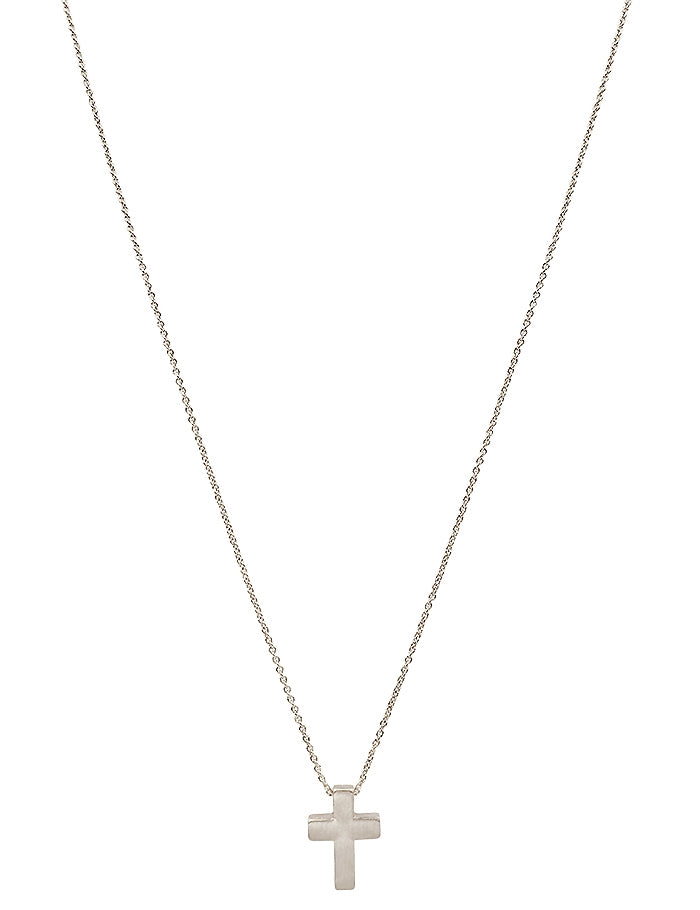 cross pendant necklace | matte silver