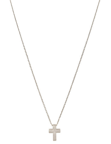 cross pendant necklace | matte silver