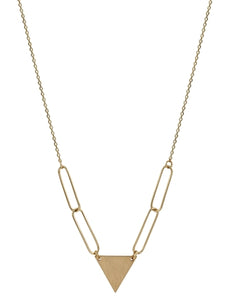 triangle pendant necklace | matte gold