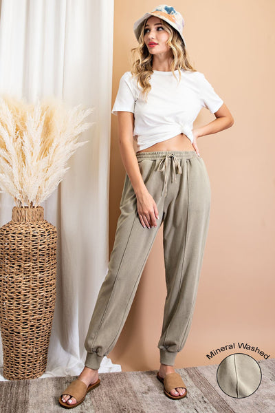 full of dreams mineral wash joggers | ashed olive