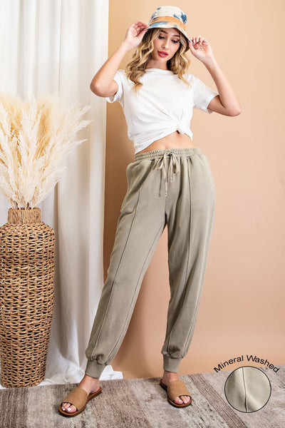 full of dreams mineral wash joggers | ashed olive