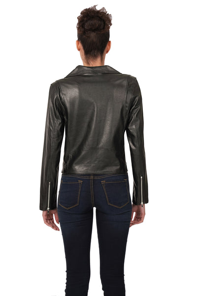 meet me there vegan leather moto jacket | black
