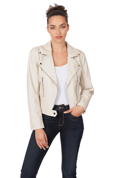 meet me there vegan leather moto jacket | bone