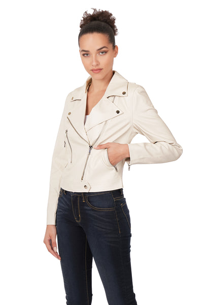 meet me there vegan leather moto jacket | bone